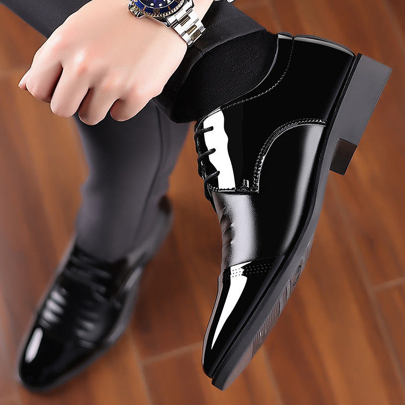 Casual Glossy Patent Leather Pointed Toe Men's Shoes