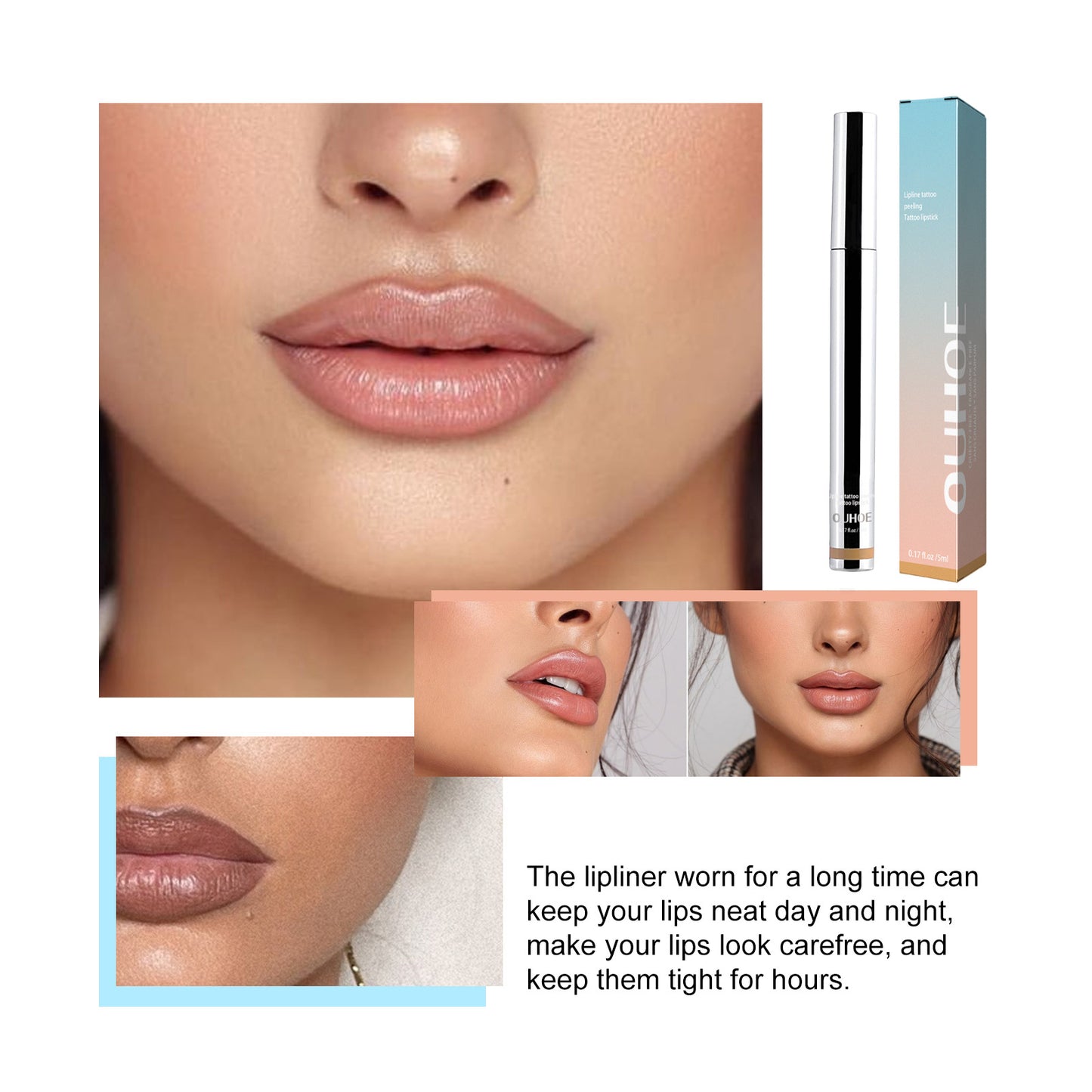 OUHOE:  Mineral Oil Peel Off Lipliner Plump Lip Lines Show Lip Color Without Taking Off Makeup Peel Off Lipliner