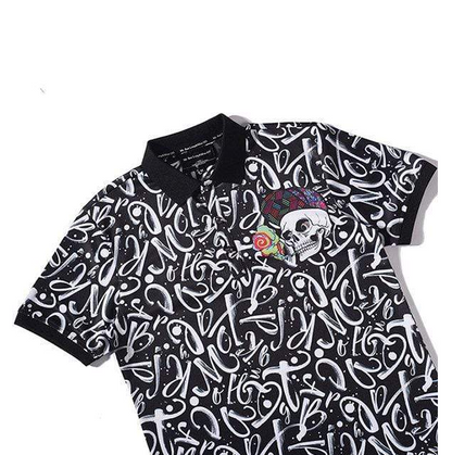 Men's Lapel Pullover Print Short Sleeve