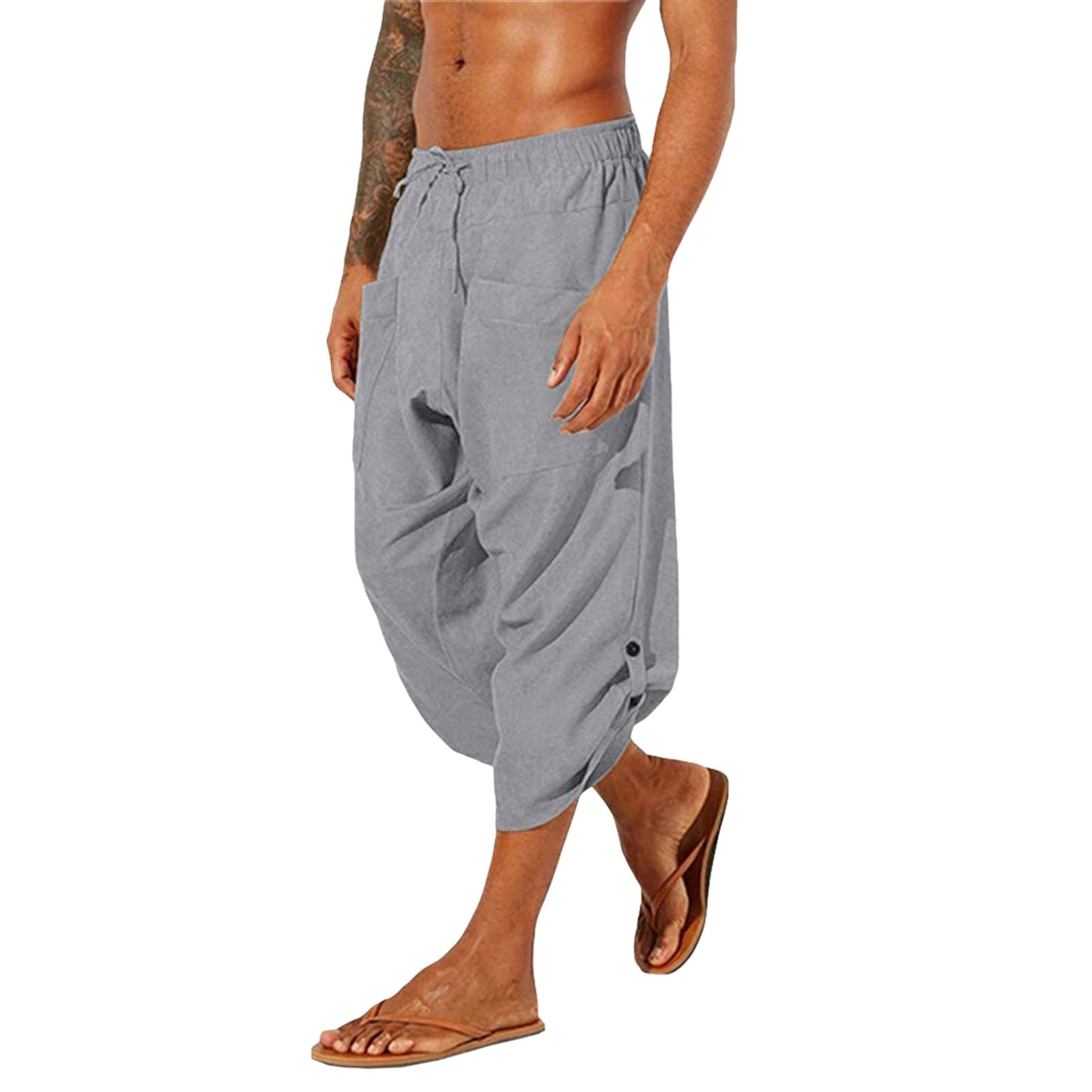 Men's Fashion Casual Loose And Elastic Waist Drawstring Sports Pants