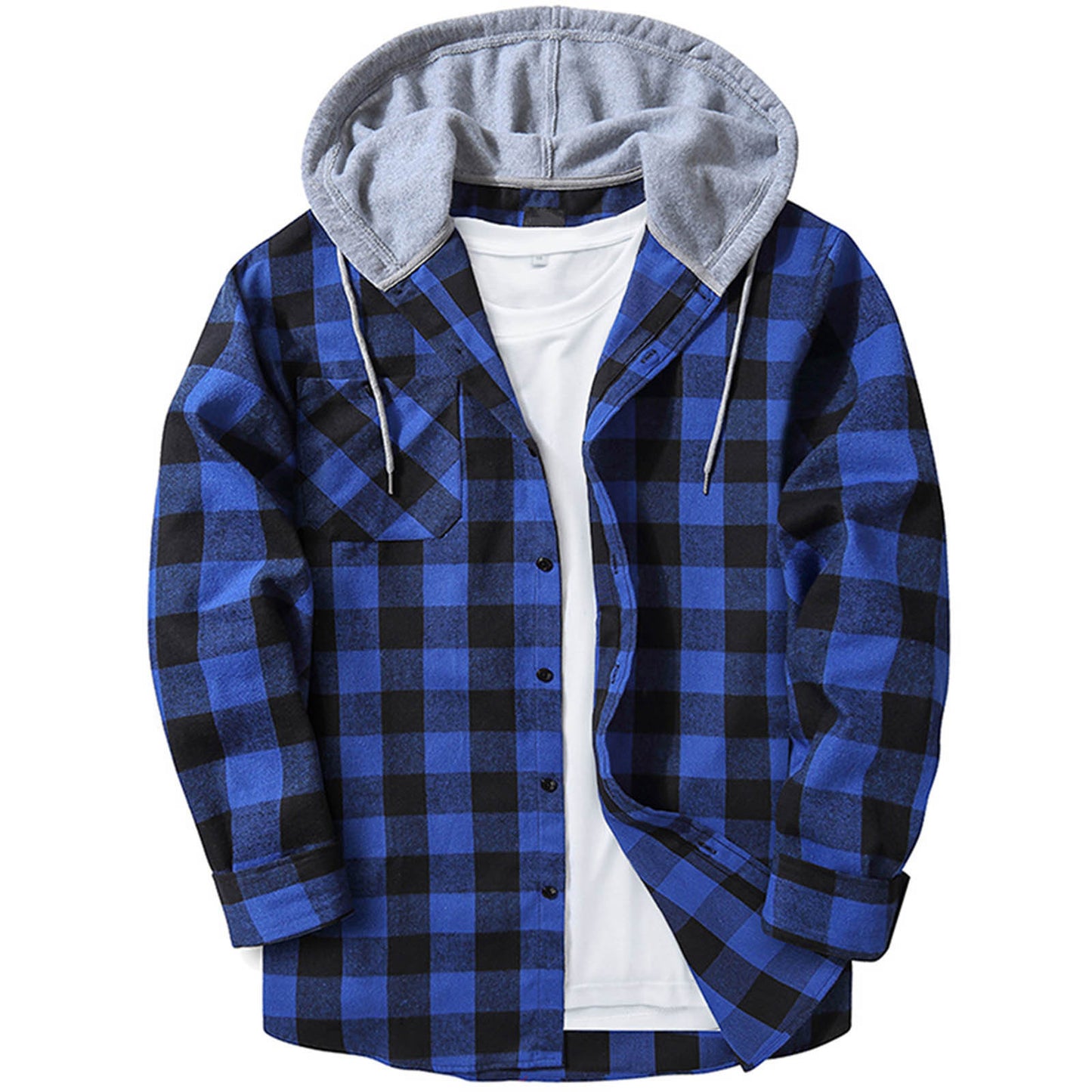 Hooded Plaid Shirt Men's Casual - Glamour Gale