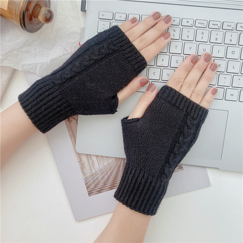 Woolen Knitting Gloves Short For Men And Women