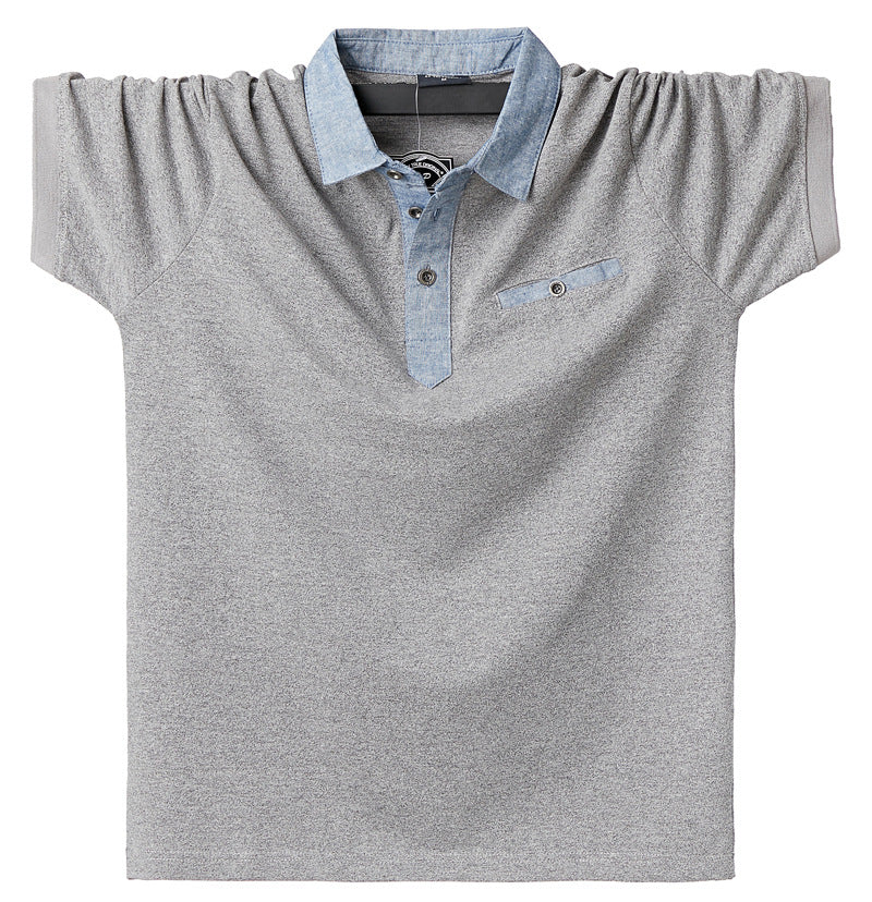 Summer Men's Lapel Short-sleeved T-shirt