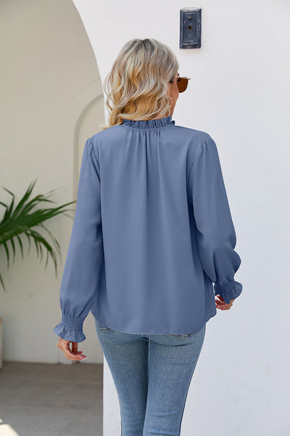 Women's Loose Soft Shirt Lace-up Chiffon Shirt