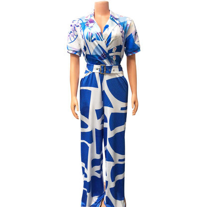 Printed Sexy Jumpsuit Wide Leg Pants