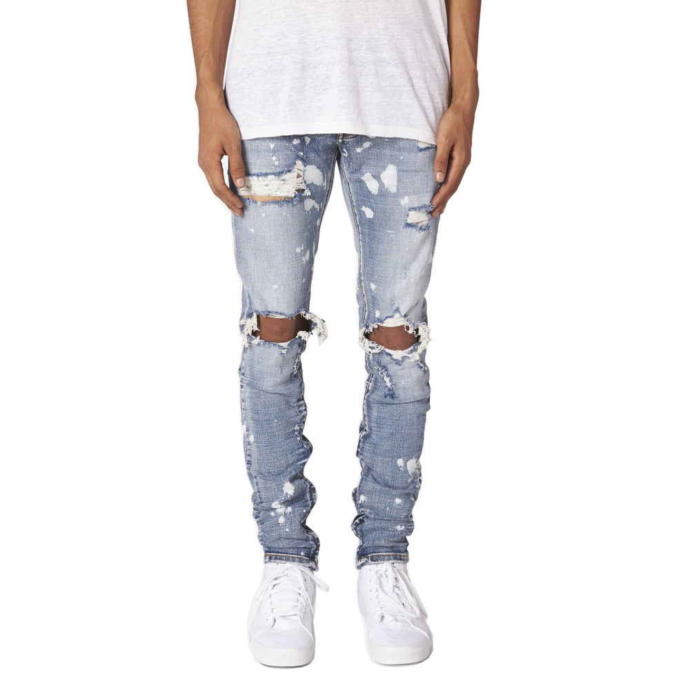 Ripped Men's Jeans Fashion Slim Stretch