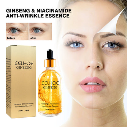 EELHOE - Ginseng Anti Wrinkle Serum, Ginseng Extract Liquid, Ginseng Polypeptide Anti-Ageing Essence, Korean Ginseng Essential Oil Tighten Moisturizing Smooth Skin Reduce Fine Lines, 3.4 OZ