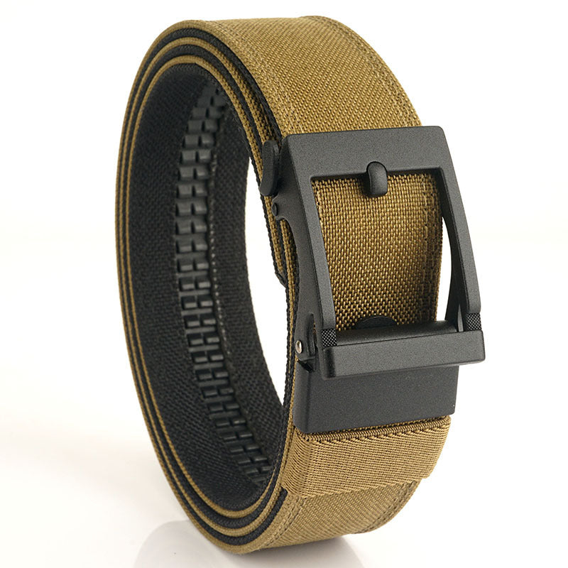 Outdoor Casual Dual-use Men's Automatic Buckle Belt Thickened Hardened Double-layer Hanging