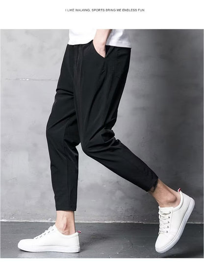 Summer Men's Ice Silk Stretch Casual Pants