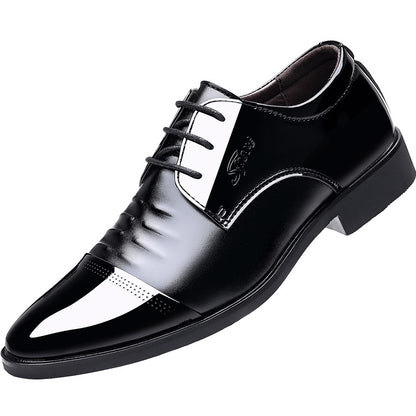 Casual Glossy Patent Leather Pointed Toe Men's Shoes