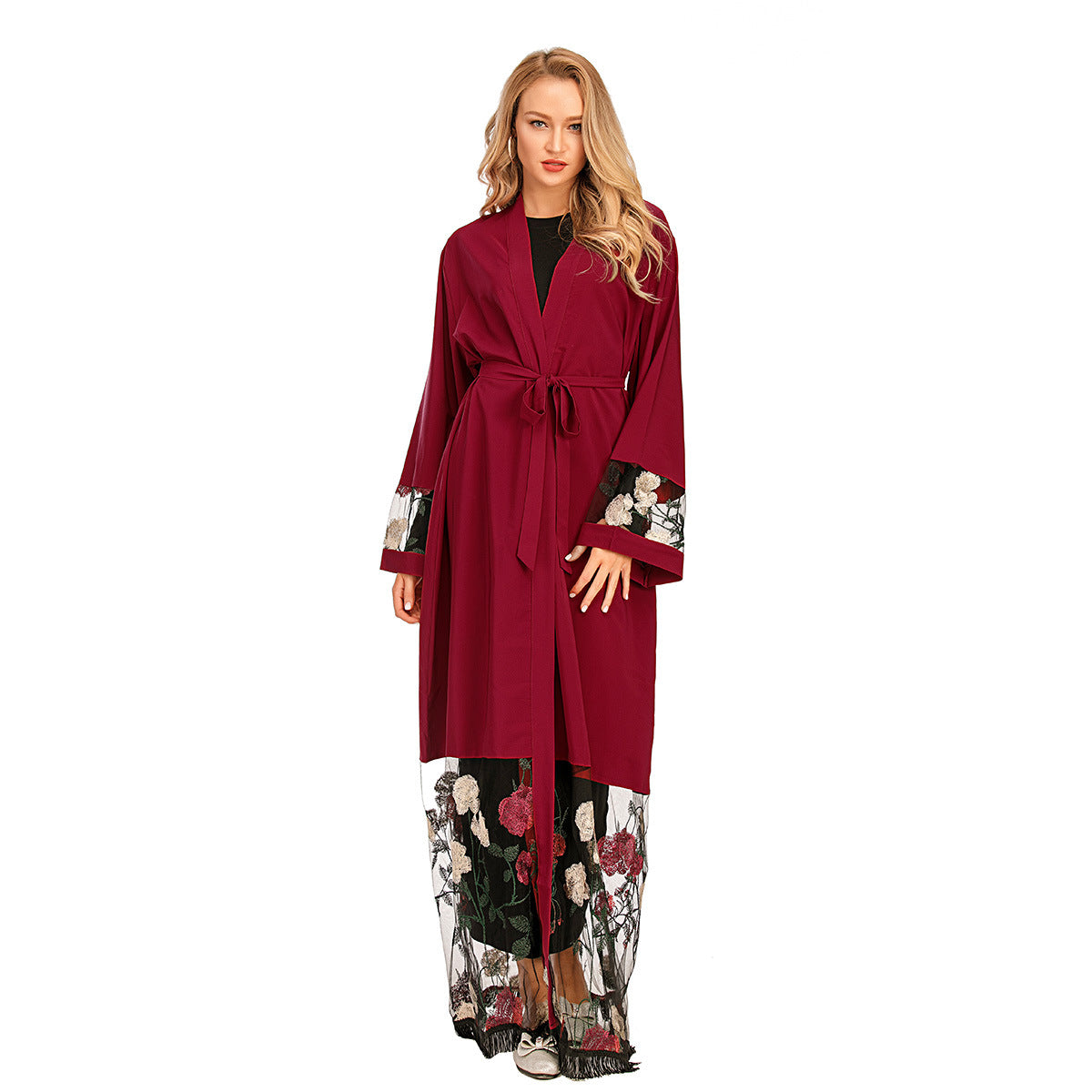 New Women's Cardigan Robe Stitching Embroidery - Glamour Gale