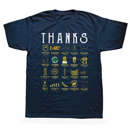 Thanks Scientists Astronomy Biology Round Neck