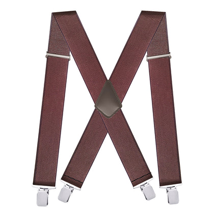 4-clip Widened Elastic Suspenders X-type Suit Pants Strap Clip