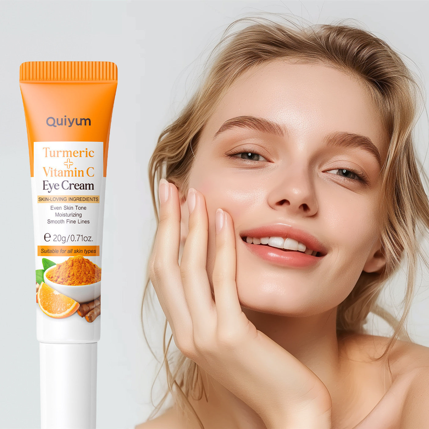 QUIYUM: Turmeric Vitamin C Eye Cream 15g Moisturizing