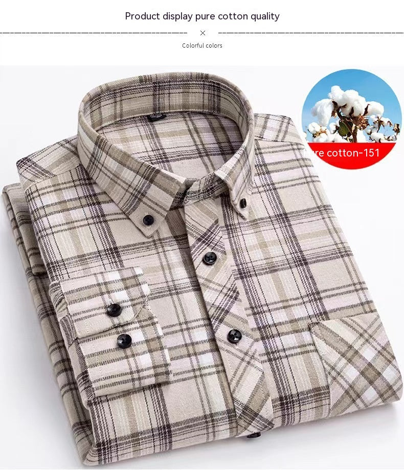 Men's Cotton Brushed Plaid Shirt