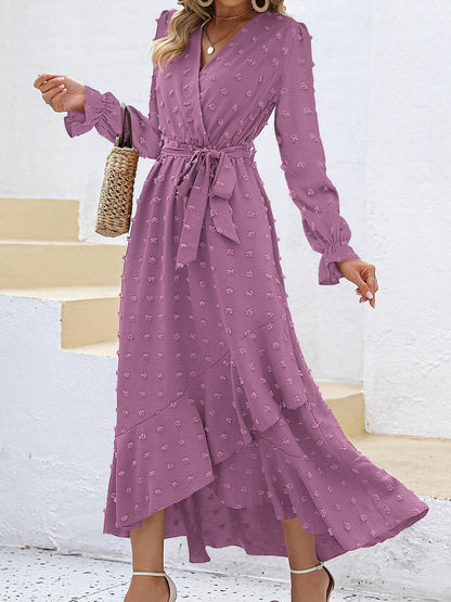 Women's Polka Dot Long Sleeve Dress Party