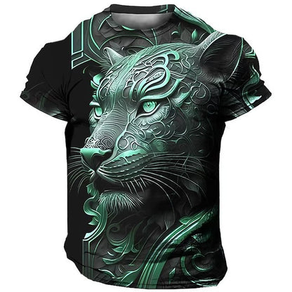 Men's 3D Printed Lion Short Sleeve T-shirt - Glamour Gale