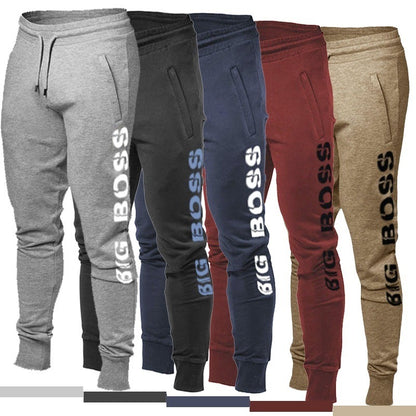 Fashion Solid Color Printing Men's Jogging Sweatpants Long