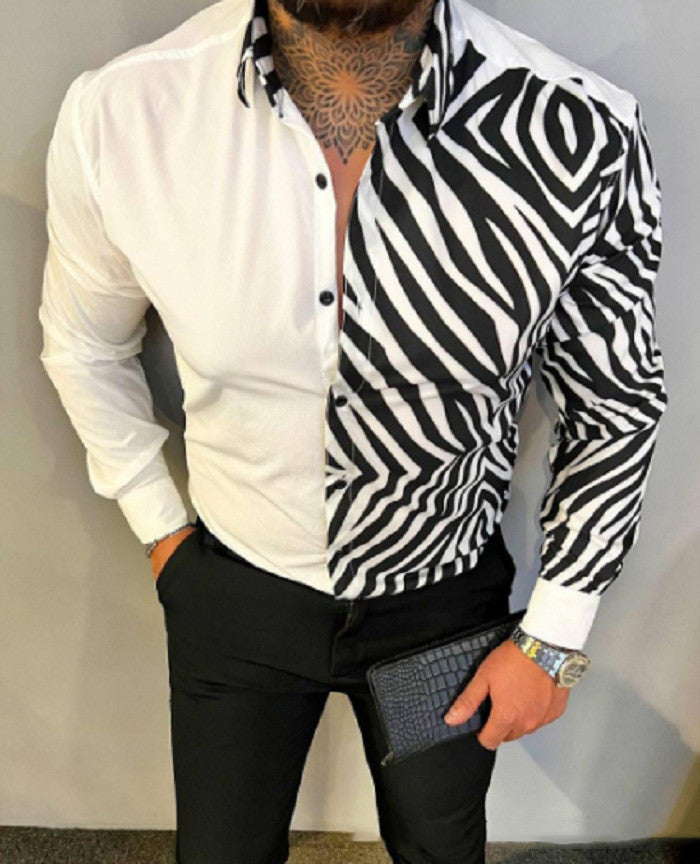 Men's Casual Shirt Lapel Long Sleeve