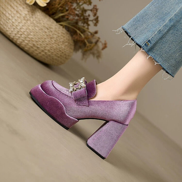 Thick Soled Thick Heel Slip-on Shoe Women's Single Shoes